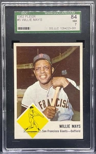 1963 Fleer Baseball Willie Mays #5 Vintage HOF Karte bewertet SGC 7 NM ZENTRIERT  - Bild 1 von 2