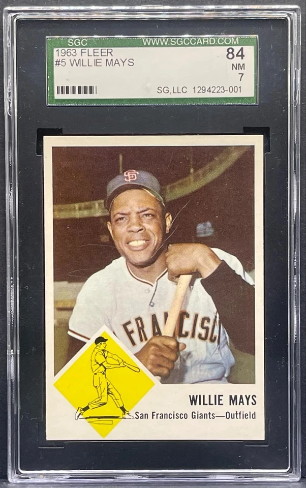 1963 Fleer Baseball Willie Mays #5 Vintage HOF Card Graded SGC 7 NM CENTERED  - Image 1 of 2