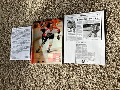 Cleveland Barons Philadelphia Flyers Feb 4 1978 Program Ticket Coliseum Hockey - Image 1 of 4