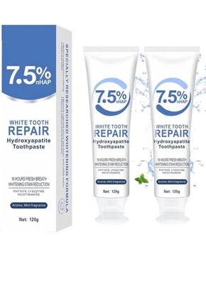 MARKENLOS 7,5 % Hydroxylapatit Zahnpasta Entfernt Gelb Zahnflecken für empfindliche Zähne.