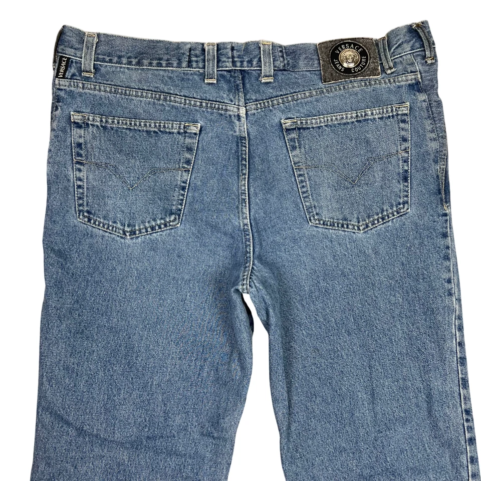 Versace Jeans Couture Para Hombres 40x34 Azul Poping Logo Medusa Algodón Denim De Colección Foto 1 de 4