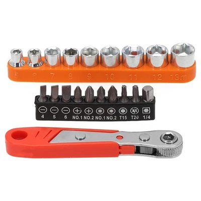 20 X Ratchet Spanner Magnetic Screwdriver Bits 5-13mm Hexagon Socket Wrench Kit - Image 1 of 4