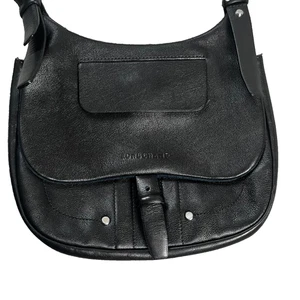 Longchamp Balzane Cowhide Shoulder Bag Medium Leather Grained Authentic - Picture 1 of 11