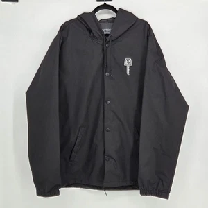 Street Parking Always On Herren XXL 2XL schwarz Kapuze Windbreaker Jacke schwarz - Bild 1 von 5