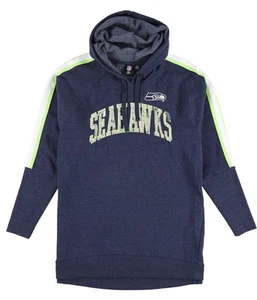 G-III Sports Womens Seattle Seahawks Sequins Hoodie Sweatshirt, Blue, Large - Picture 1 of 2