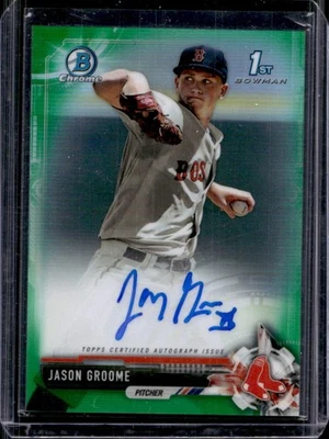 2017 Bowman Jason Groome Chrome Prospect Auto Refractor Green #2/99 Red Sox - Image 1 of 2