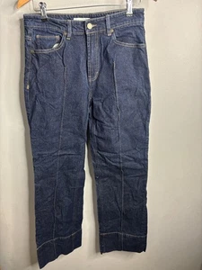 Habitual Jeans Womens 8/29 Dark Wash Seamed Straight Leg Cropped Hem Designer - Picture 1 of 8