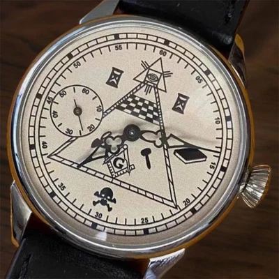 Vintage Mason Molniya Watch Mechanical Masonic Russian Wrist USSR Molnja Rare - Photo 1/4