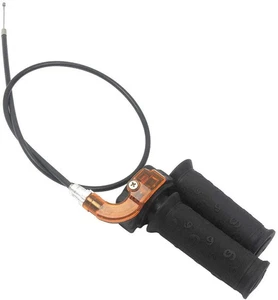 THROTTLE MINI GRIP SET + CABLE, Handle Grip Throttle Clamp 49cc Pocket Bike - Picture 1 of 5
