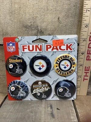 Pittsburgh Steelers - Lot Of 6 Vintage Buttons Pins Wincraft Fun Pack  HBD1 - Image 1 of 3