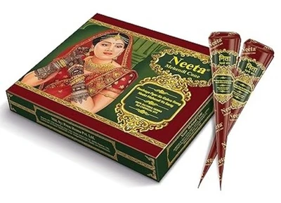 Neeta Mehendi Cone for Hand Design Bridal Wedding Dulhan Henna 12 Pcs Box - Image 1 of 4