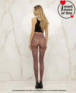 Wolford Floral Net  · Tights Strumpfhose · Mauve Rosa · Medium - Bild 1 von 2