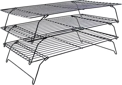 DEPENDABLE INDUSTRIES INC. ESSENTIALS 3-Tier Stackable Cooling Rack 15.75"x10" Collapsible Oven Safe BPA-Free
