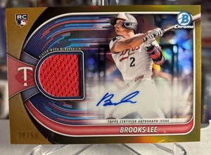 Brooks Lee 2025 Bowman Chrome GOLD Refractor AUTO MEM Relic RC SSP /50 1:1,184 - Picture 1 of 4