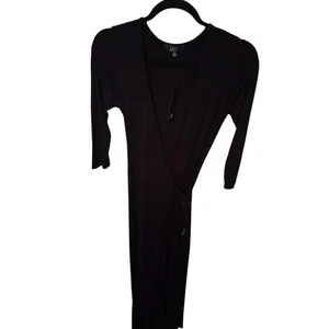 Maxi Vestido Envolvente Lulus Nuevo con Etiquetas Negro Tejido Elástico Talla S - Imagen 1 de 9