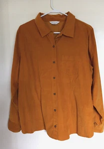 Blusa Camisa Top Pana Mostaza Botones Christopher & Banks Mujer XL - Imagen 1 de 3