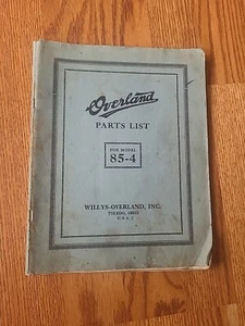 Overland Parts List For Model 85-4 Willys-Overland 1917 - Picture 1 of 11