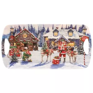 LEONARDO CHRISTMAS SANTA SANDWICH MEDIUM MELAMINE TRAY WITH HANDLES - Picture 1 of 1