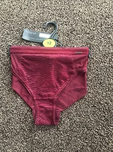 M&S AUTOGRAPH Modern Animal Flock Brazilian with Velvet Details UK12 In Wine