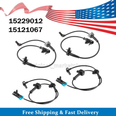 4PCS ABS Wheel Speed Sensor Front+Rear for Chevy Avalanche GMC Yukon Cadillac - Image 1 of 4