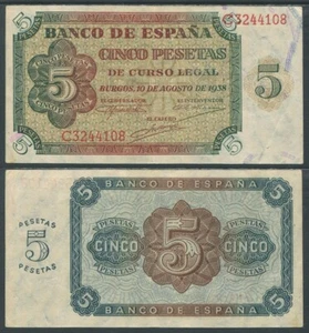 España 5 pesetas 1938 serie C EBC - Picture 1 of 1