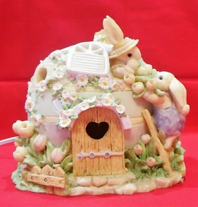 1994 6" elektrisches Licht Sweethearts Cottage Bunny Toes Pacific Rim Import #43679 - Bild 1 von 9
