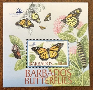 Barbados: Souvenir Sheet MNH "Butterflies" #13-11191 - Picture 1 of 1