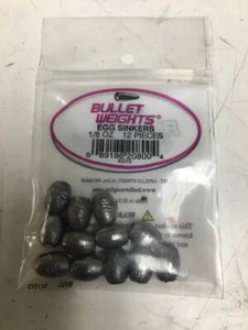 Bullet Weights EG10 Egg Sinker Sz1/8oz Ziplock 12 Per Bag - Picture 1 of 1
