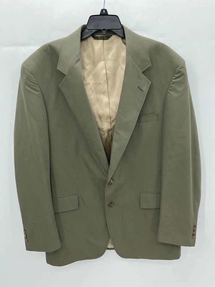 LL Bean Blazer Abrigo Deportivo Para Hombres 42T Verde Oliva Dos Botones Forrado Traje Chaqueta Foto 1 de 4