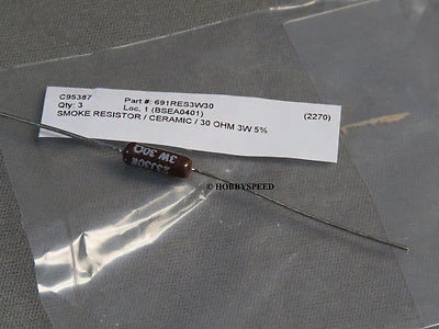 LIONEL SMOKE RESISTOR CERAMIC 30 OHM 3W 5% REPLACEMENT train part 691RES3W30 NEW - Image 1 of 2