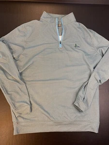 Peter Millar Sweater Mens Med Green Quarter Zip Golf Crown Pullover Pima Work - Picture 1 of 8