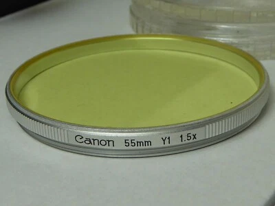 rare genuine original CANON  silver rim quality yellow 55mm y1 1.5x (y) filter, - Image 1 of 2