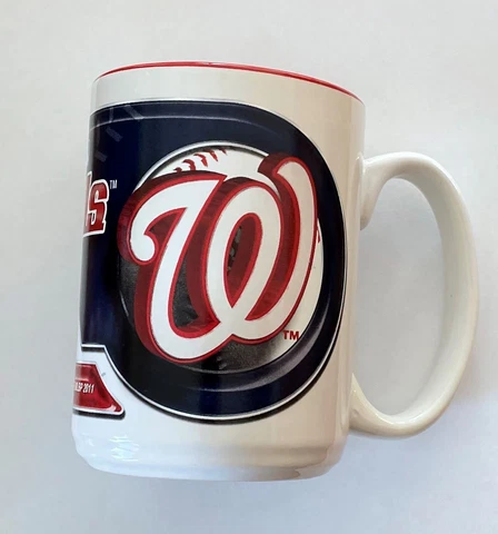 Set of 2 MLB Washington Nationals 15 Oz Jumbo Coffee Tea Mugs Cups Baseball Logo Cover