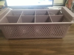 (ONE CRACKED RACK) BROWN 8-COMPARTMENT CUTLERY RACK RESTAURANT WASHING, CLOSEOUT - Picture 1 of 8