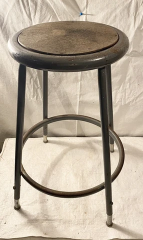 VINTAGE InterRoyal INDUSTRIAL METAL 25" TALL SHOP/BAR STOOL Cover
