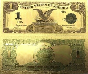 PRECIOSO BILLETE DE 1 DOLLAR FANTASIA PLASTIFICADO DORADO SC - Imagen 1 de 1