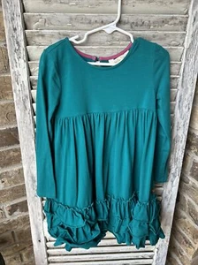 Matilda Jane Veggie Stand Dress Size 4 Green Ruffles - Picture 1 of 4
