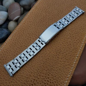 19mm 18mm Solid Link Stainless Steel JB Champion Unused 1960s Vintage Watch Band - Picture 1 of 7