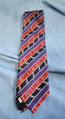 Moschino Rojo Azul Negro Repp Navidad Esquiador 100% Seda Corbata Italia Foto 1 de 4