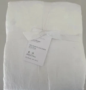 Pottery Barn Belgian Flax Linen F/Q Duvet NO SHAMS In White - Picture 1 of 3