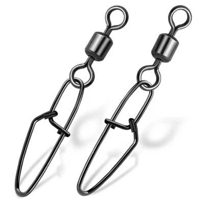 50~100Pcs Fishing Swivels with Snaps Interlock Snap Swivel Stainless Steel Snaps - Image 1 of 4