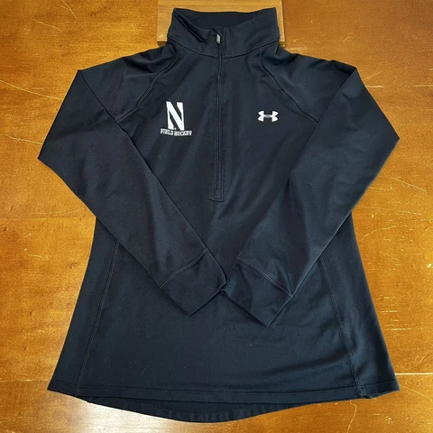 Northwestern Wildcats Shirt Womens Medium Black 1/4 Zip Pullover Under Armour Cover