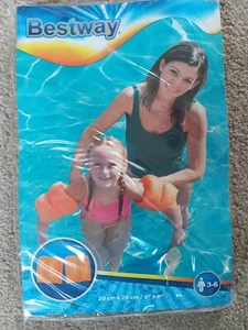 Children's Arm Bands Inflatable Ages 3 To 6 Years Old Green Or Orange - Picture 1 of 8