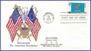 USA5 #1678 U/A BOERGER 2 FDC Oklahoma State Flag - Bild 1 von 1