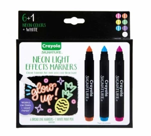 6 + 1 pc Crayola Signature Neon Light Effects Markers Pen - Picture 1 of 6