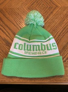 Columbus Brewing Beanie Cap Tobaggan Knitted OH Green White - Picture 1 of 2