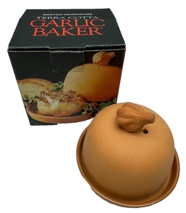 NIB Boston Warehouse Terra Cotta Garlic Baker, Dome/Saucer 3 1/2" T x 3 3/4" D - Picture 1 of 14