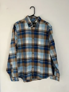 Eddie Bauer Shirt Mens Medium Blue Plaid Eddies Field Flannel C Coast Button Up - Bild 1 von 5