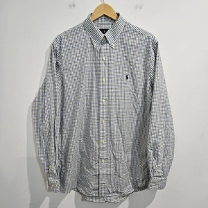 Camisa Ralph Lauren Para Hombres a Cuadros Abotonada Talla XL Ajuste Personalizado 17 1/2 Manga Larga - Imagen 1 de 12