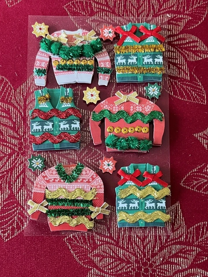 SUÉTERES FEOS DE NAVIDAD PEGATINAS 3D JOLEE'S - SIN EMBALAJE ORIGINAL - SE ENVÍA GRATIS Foto 1 de 1